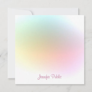 Modern handschrift script trendy kleurrijke Sjablo Notitiekaartje