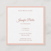 Modern handschrift Sjabloon Elegant premium linnen Vierkante Visitekaartje (Achterkant)