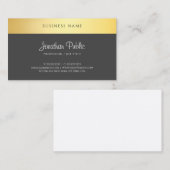 Modern handschrift Sjabloon Elegant Zwart en Goud Visitekaartje (Voorkant / Achterkant)
