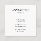 Modern Handschrift Sjabloon Trendy Professional Vierkante Visitekaartje (Achterkant)