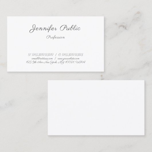 Modern Handschrift Stijlvol Eenvoudige Sjabloon Tr Visitekaartje (Voorkant / Achterkant)