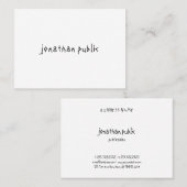 Modern handschrift tekst professioneel minimalisti visitekaartje (Voorkant / Achterkant)