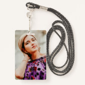 Modern handschrift twee foto's afstuderen badge (Achterkant met draagriem)