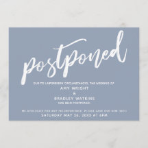 Modern Handschrift Uitgesteld Bruiloft Dusty Blue