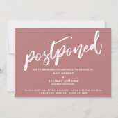 Modern handschrift uitgesteld bruiloft stoffig Roo Kaart (Voorkant)