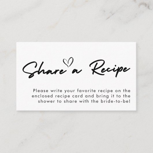 Modern handschrift Vrijgezellenfeest Recept Aanvra Informatiekaartje (Voorkant)