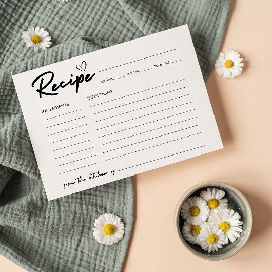 Modern handschrift Vrijgezellenfeest recept Kaart