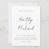 Modern handschrift Weddenschap Black White Kaart (Voorkant)