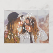 Modern handschrift zal je zijn mijn Bridesmaid Uitnodiging Briefkaart (Voorkant)