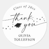 Modern Handwriting 2026 Graduation Thank You Favor Ronde Sticker (Voorkant)