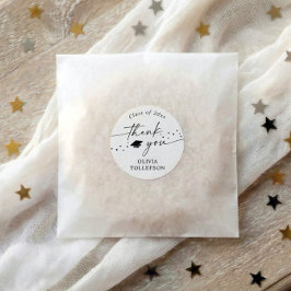 Modern Handwriting 2026 Graduation Thank You Favor Ronde Sticker