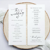 Modern Handwriting Black & White Wedding Ceremony Programmakaart
