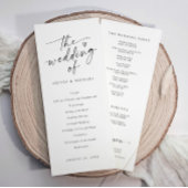 Modern Handwriting Black & White Wedding Ceremony Programmakaart