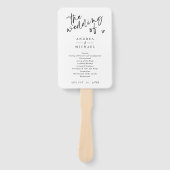 Modern Handwriting Black & White Wedding Programs Handwaaier (Voorkant)