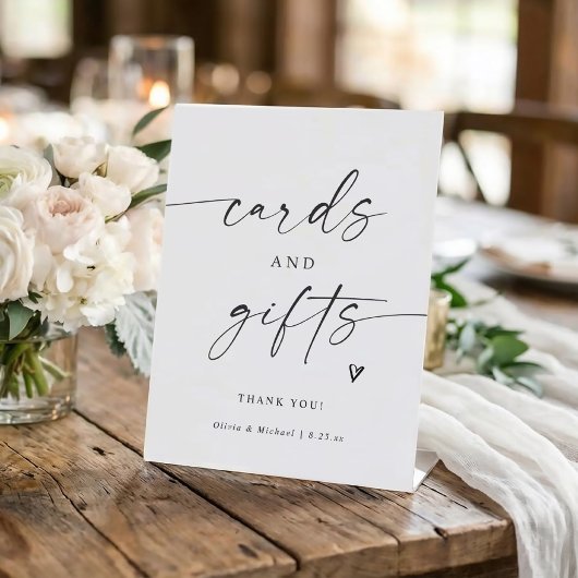 Modern Handwriting Cards & Gifts Wedding Reclamebord Met Voetstuk
