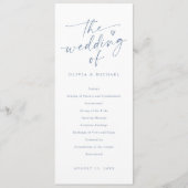 Modern Handwriting Dusty Blue Wedding Programs Programmakaart (Voorkant)