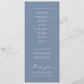 Modern Handwriting Dusty Blue Wedding Programs Programmakaart (Achterkant)