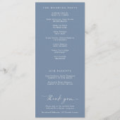 Modern Handwriting Dusty Blue Wedding Programs Programmakaart (Achterkant)