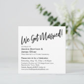 Modern Handwriting Minimalist We Zijn Getrouwd! Kaart (Staand voorkant)