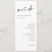 Modern Handwriting Simple Heart We Do Wedding Programmakaart (Voorkant)