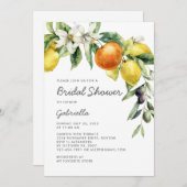 Modern Handwritte Script Citrus Bridal Shower Kaart (Voorkant / Achterkant)