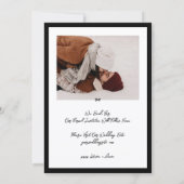 Modern Handwritten Little Bow Photo Save This Day Save The Date (Achterkant)