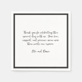 Modern Handwritten Note Minimalist Wedding Servet (Voorkant)