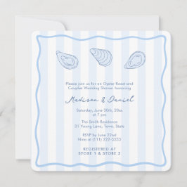 Modern Handwritten Oyster Roast Coed Bridal Shower Kaart