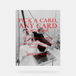 Modern Handwritten Playing Card Guest Book Sign Acryl Bord