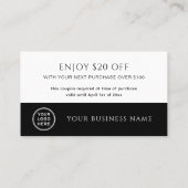Modern Handwritten Script Gift Voucher Kortingskaartje (Achterkant)