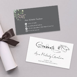 Modern Handwritten Script Graduate Name Card Visitekaartje
