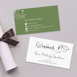 Modern Handwritten Script Graduate Name Card Visitekaartje