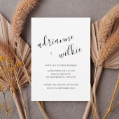 Modern Handwritten Script Wedding Invitation Kaart