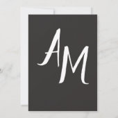 Modern Handwritten Simple Black and White Wedding Kaart (Achterkant)