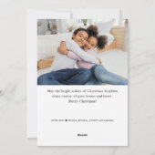 Modern Handwrity Winter Greenery Foto Feestdagenkaart (Achterkant)