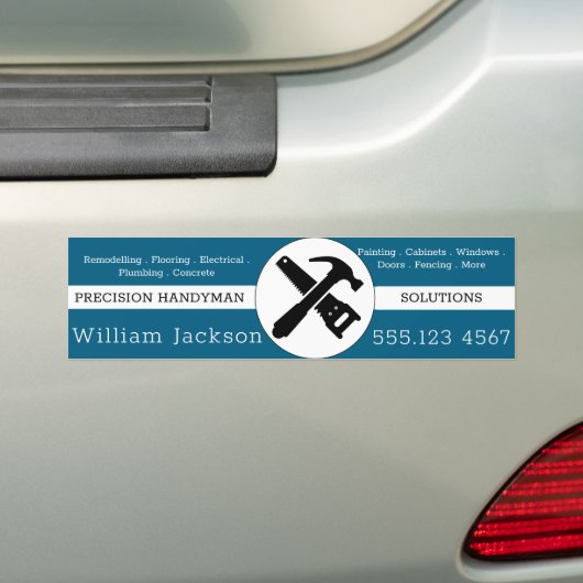 Modern handyman bouw custom logo bumpersticker (Op auto)