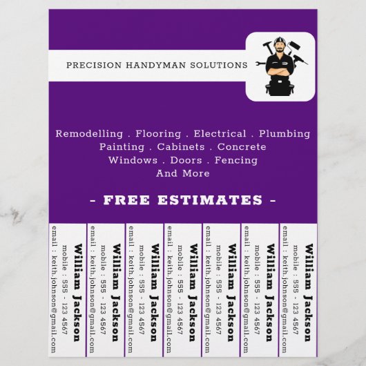 Modern handyman bouw custom logo flyer (Voorkant)