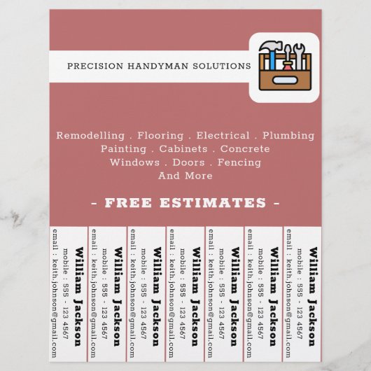 Modern handyman bouw custom logo flyer (Voorkant)
