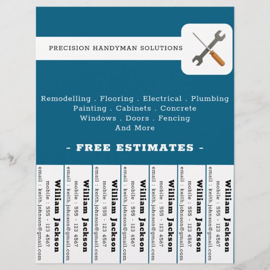 Modern handyman bouw custom logo flyer (Voorkant)