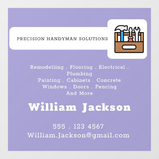 Modern handyman bouw custom logo raamsticker (Vel)