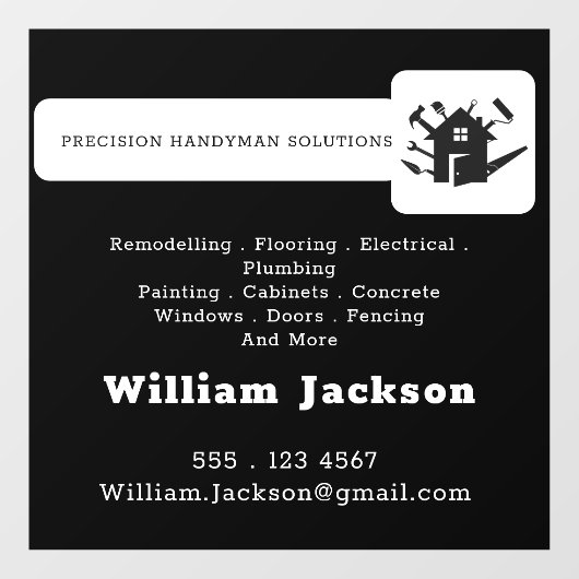 Modern handyman bouw custom logo raamsticker (Vel)
