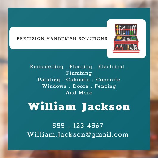 Modern handyman bouw custom logo raamsticker (Vel 2)