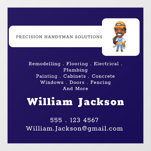 Modern handyman bouw custom logo raamsticker (Vel)