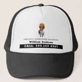 Modern handyman bouw custom logo trucker pet (Voorkant)