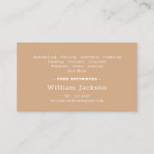 Modern handyman bouw custom logo visitekaartje (Achterkant)