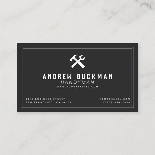 Modern Handyman Carpentry Home Improvement Visitekaartje (Voorkant)
