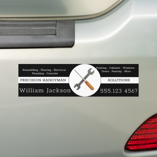 Modern handyman constructie aangepast logo bumpersticker (Op auto)
