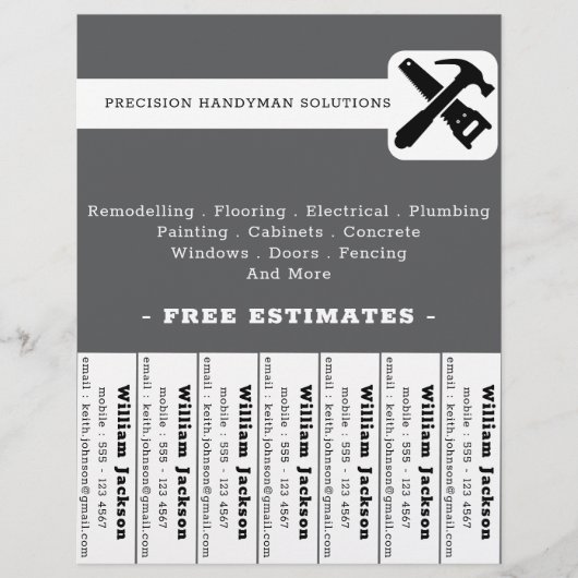 Modern handyman constructie aangepast logo flyer (Voorkant)