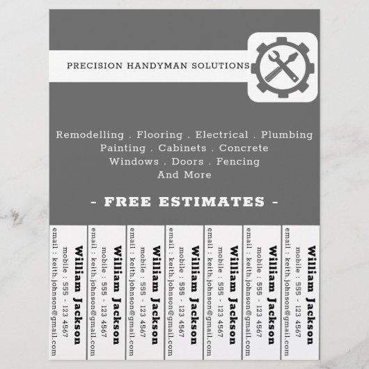 Modern handyman constructie aangepast logo flyer (Voorkant)