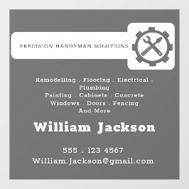 Modern handyman constructie aangepast logo raamsticker